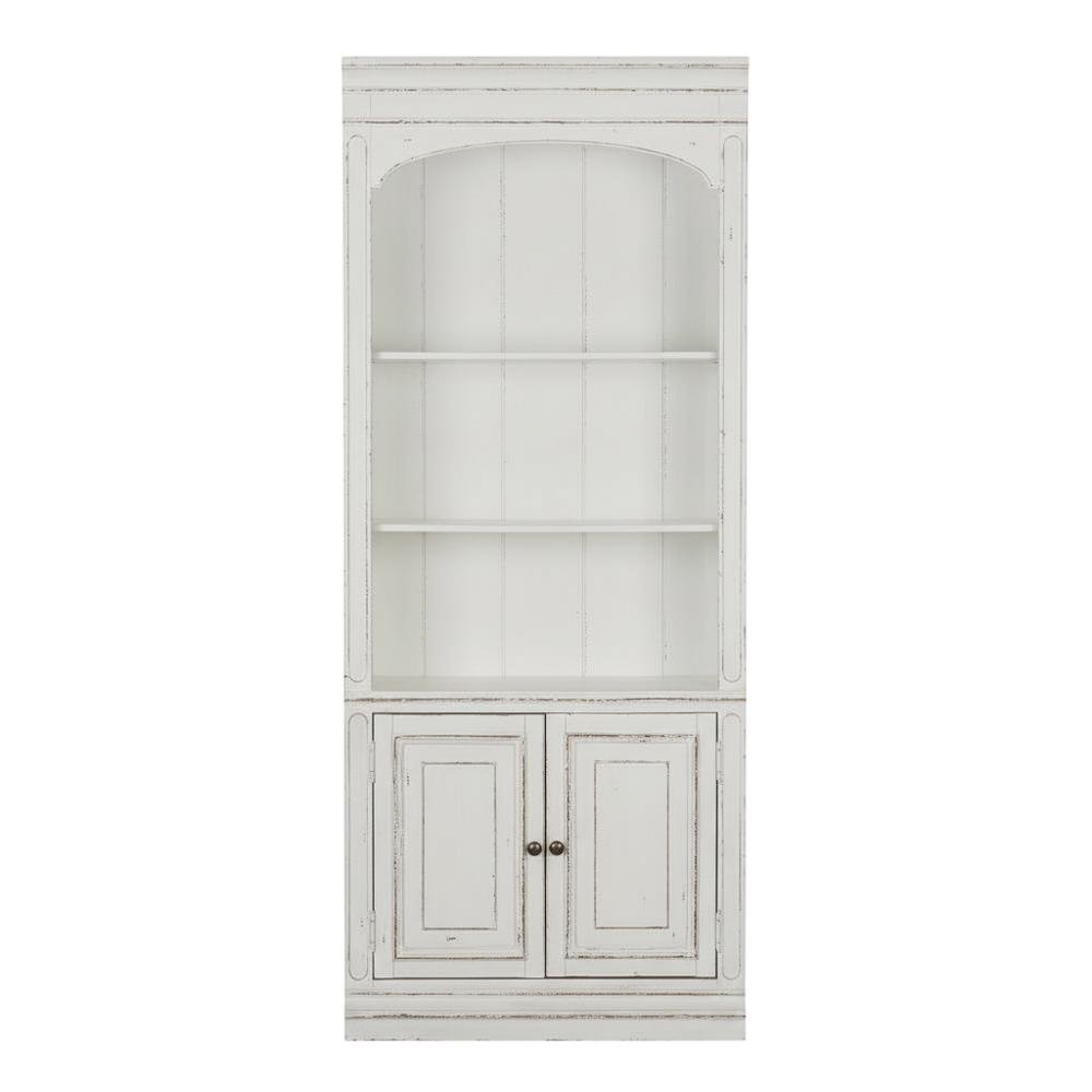 Antique White Bunching Bookcase With Rubberwood And Veneers For Office Storage
