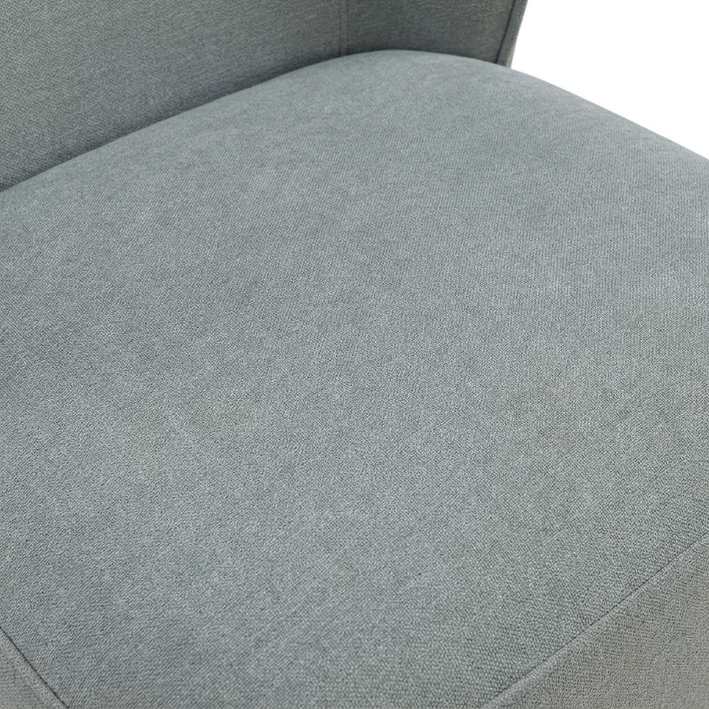 Solid Wood Upholstered Accent Dining Chair with Castors, Eclectic Style, Gray