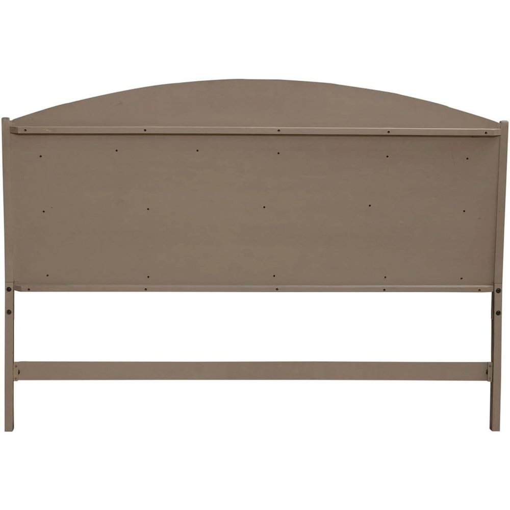 Avalon Queen Upholstered Headboard with Oak Wood Frame - Burnished Beige