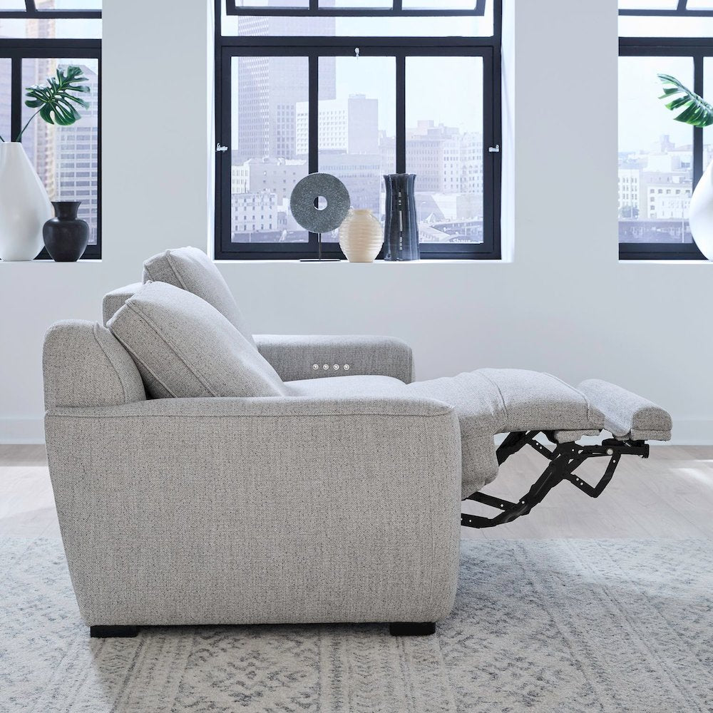 Blake Power Recline Set with Sofa & Loveseat Fabric - Estero Smoke Fabric