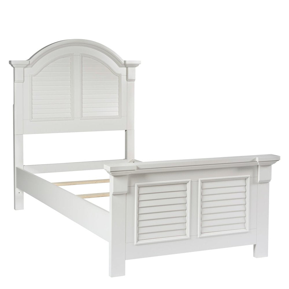 Twin Panel Bed, Dresser & Mirror in Pine Solids with Painted MDF & Wood Products