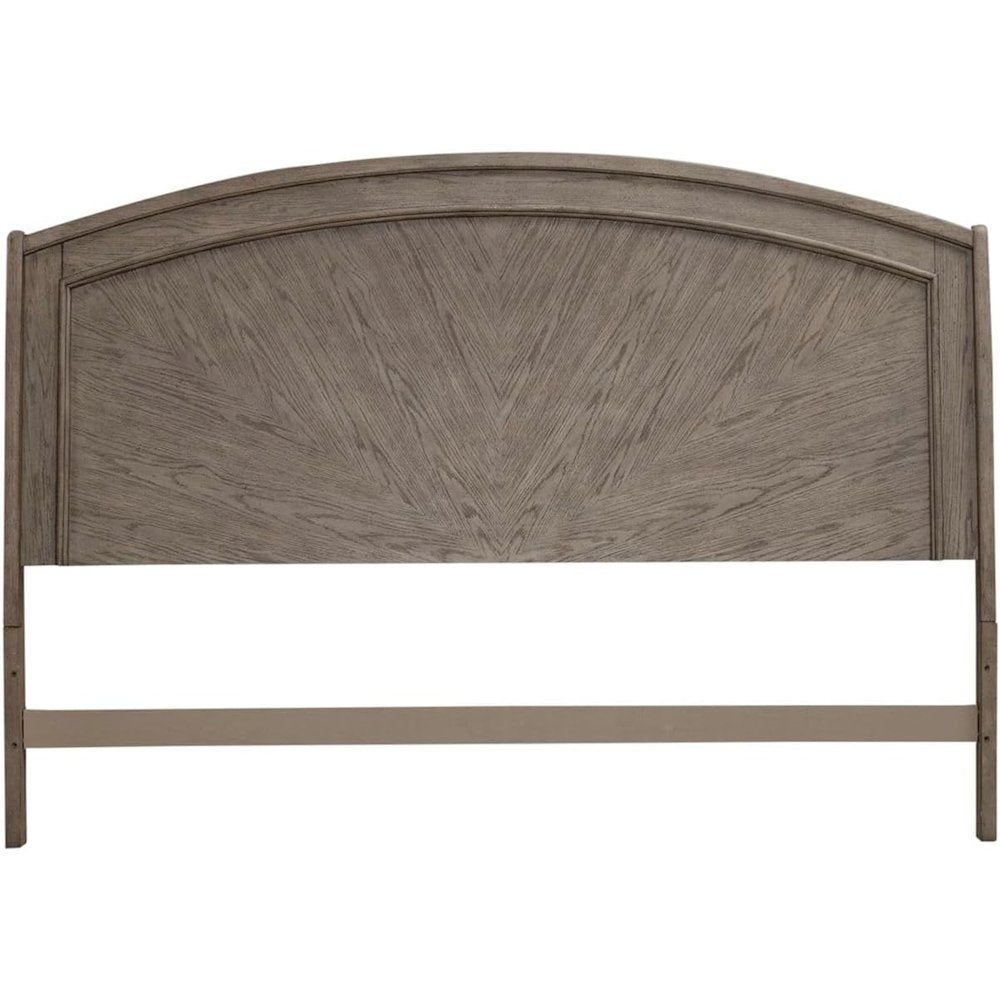 Avalon Queen Panel Headboard with Oak Wood Frame - Burnished Beige
