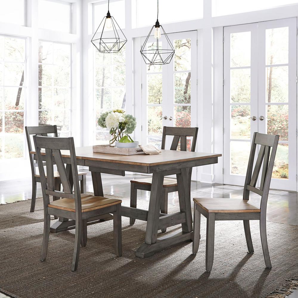 Lindsey Farm Splat Back Side Chair (RTA) in Gray