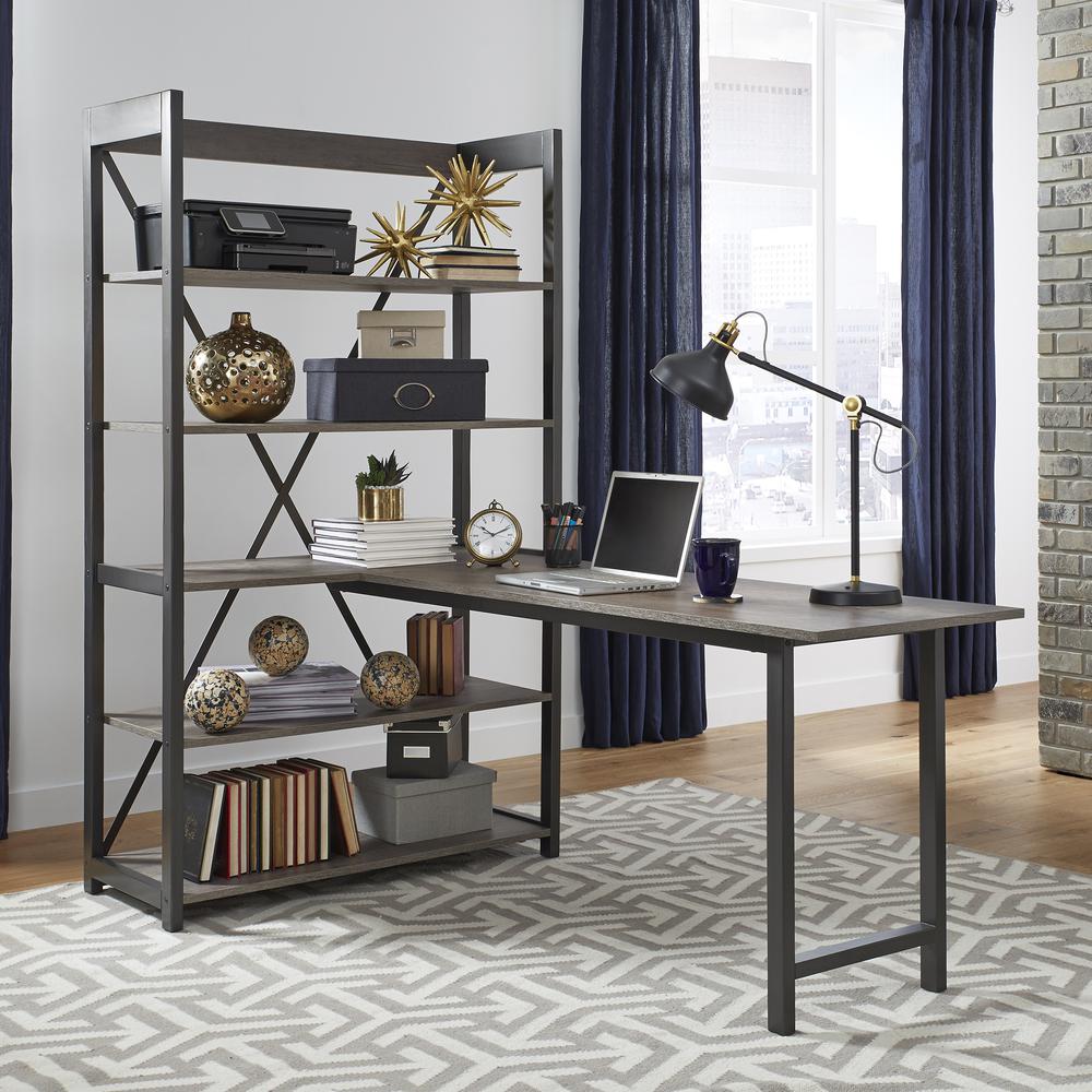 Tanners Creek Desk and Bookcase Set in Graystone