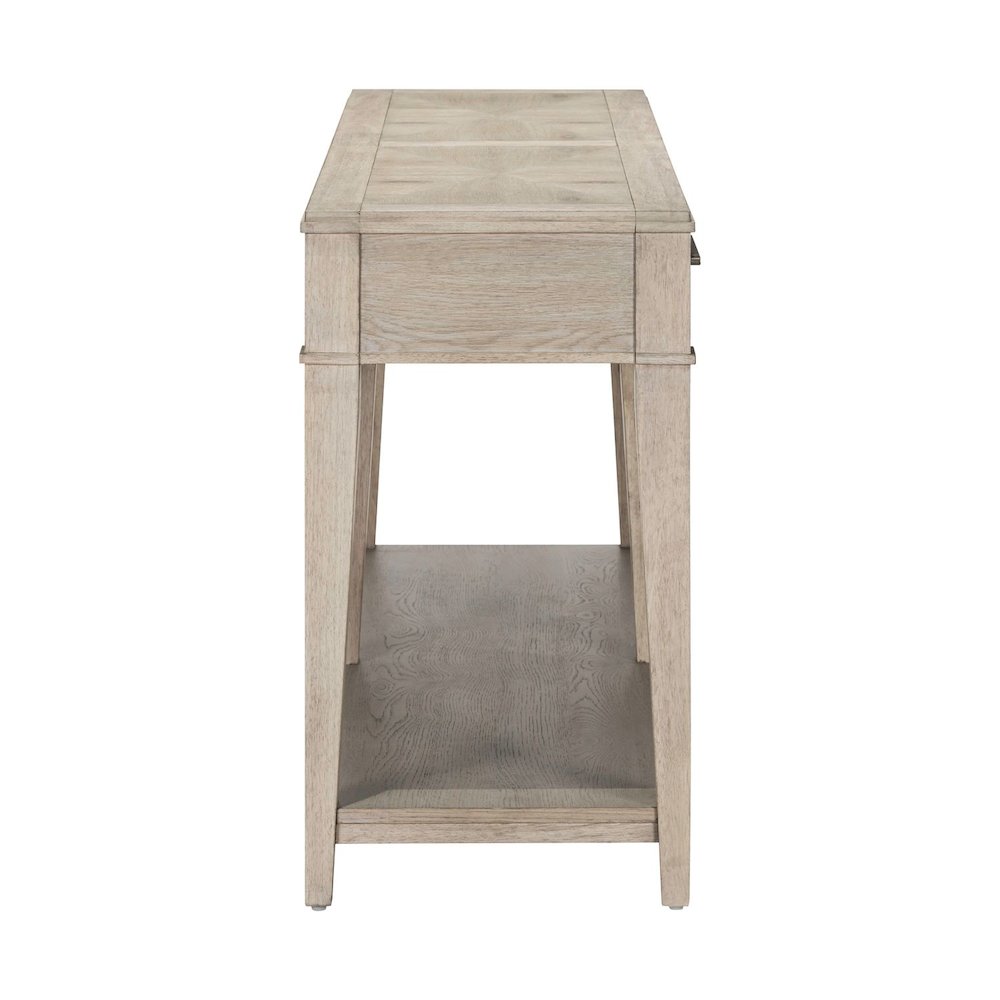 Sofa Table for Living Room Storage Traditional - Sanctuary White Oak Wood