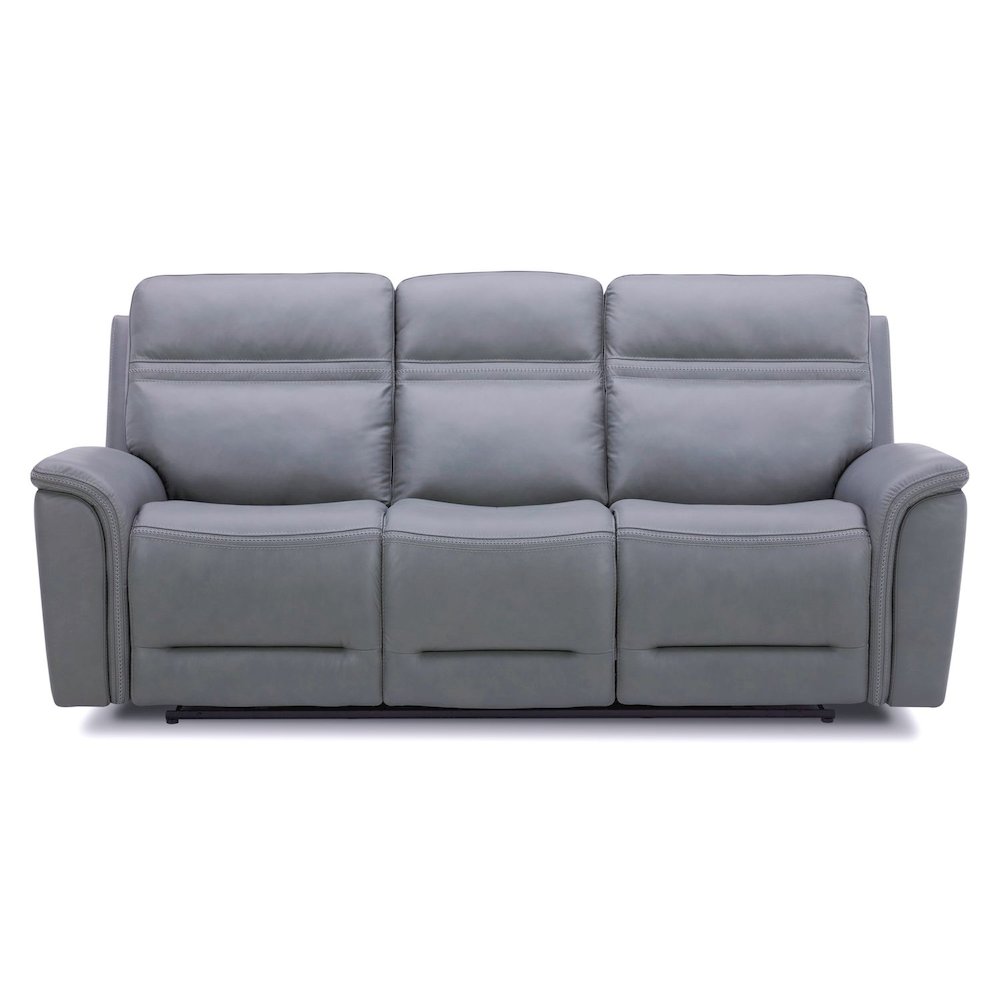 Cooper Triple Power Reclining Sofa with USB Charging Ports - Blue Gray Leather