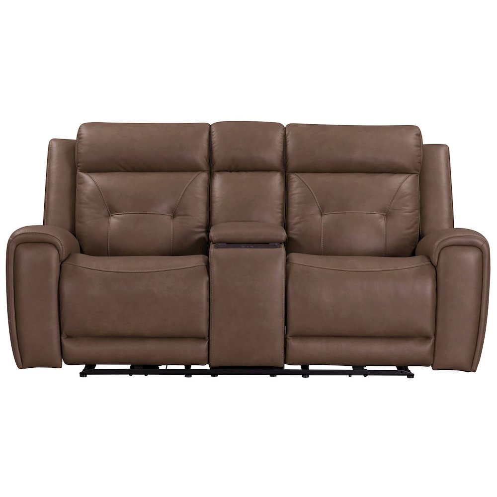 Beckham Power Recline Set with Sofa & Loveseat - Aline Saddle Brown Leather