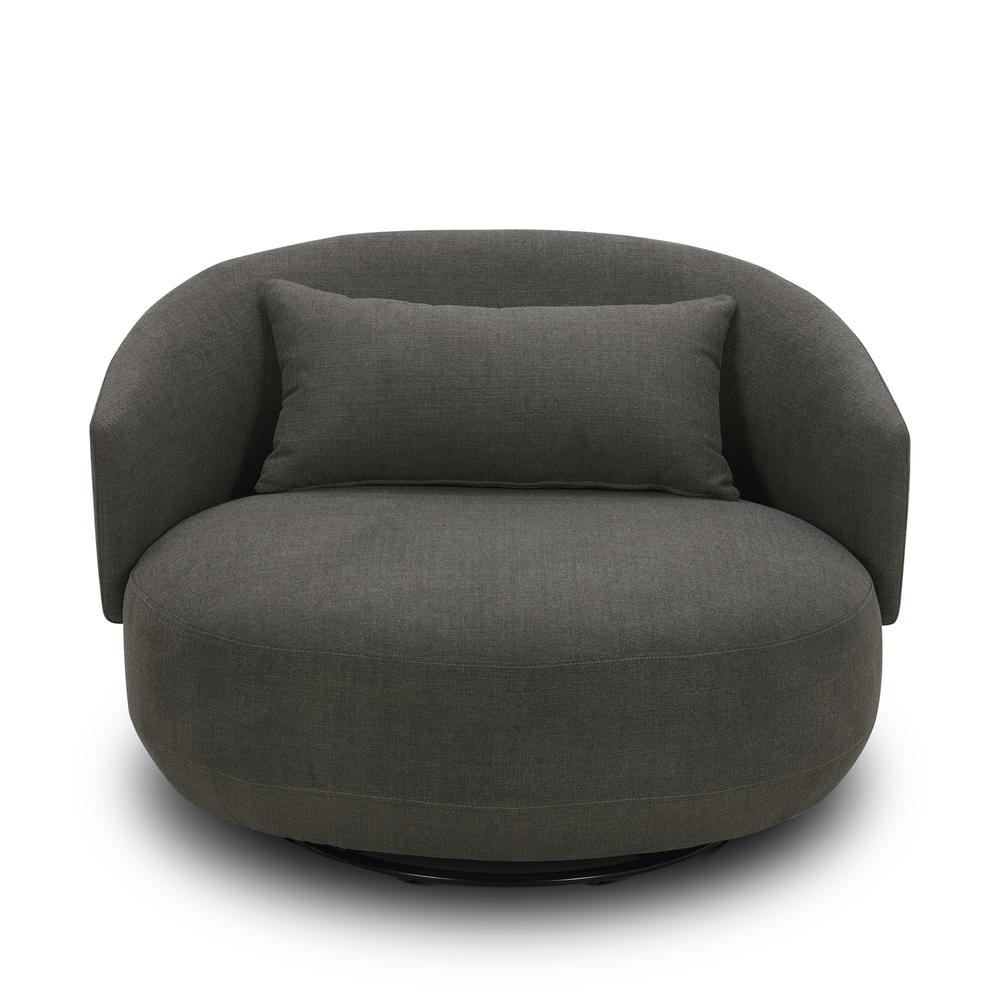 Uph Swivel Cuddler Chair - Charcoal Eclectic Multi in Charcoal