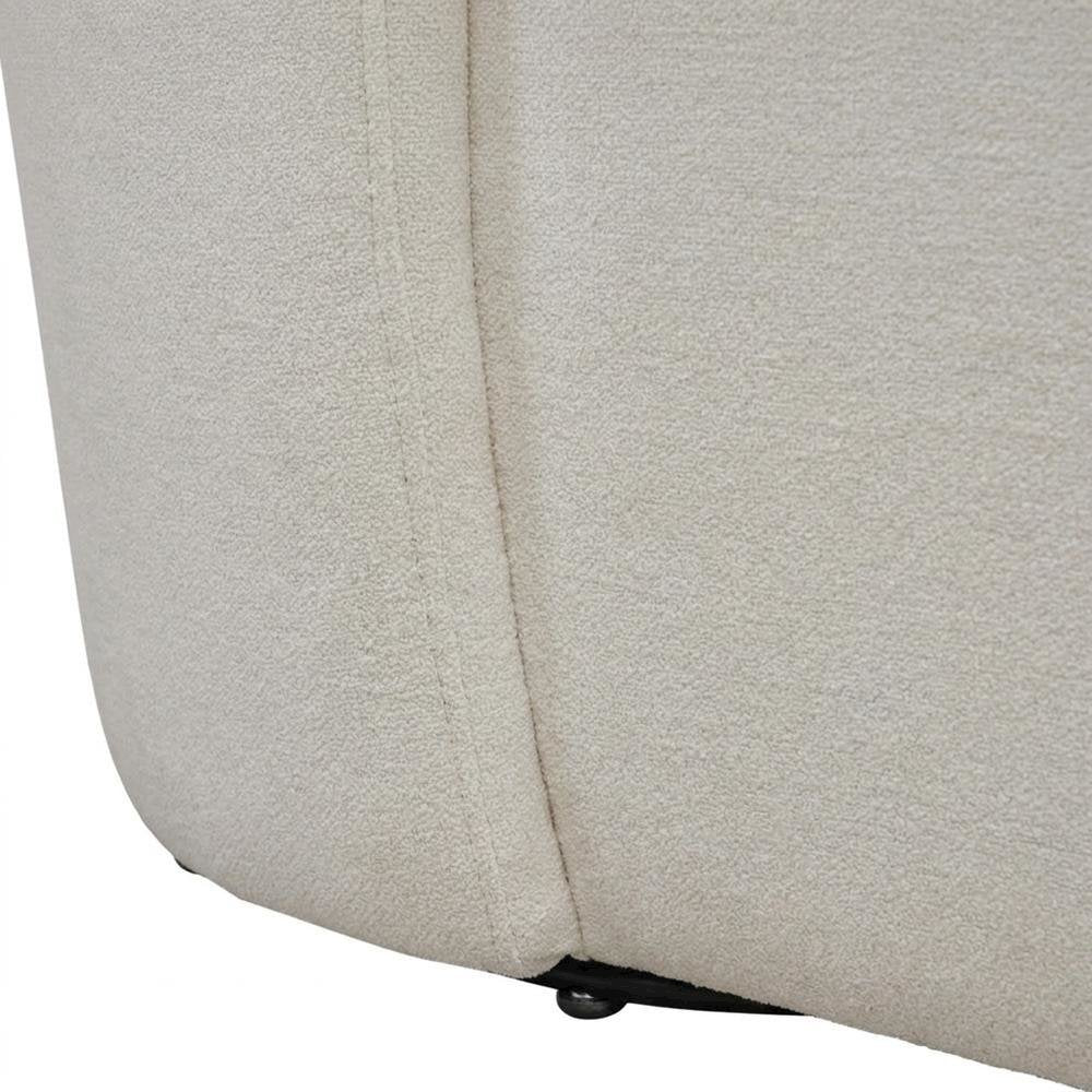 Solid Wood Upholstered Accent Dining Chair with Castors, Eclectic Style, White