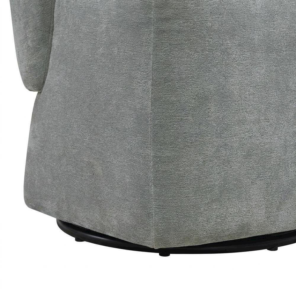 Solid Wood Upholstered Accent Dining Chair with Castors, Eclectic Style, Gray