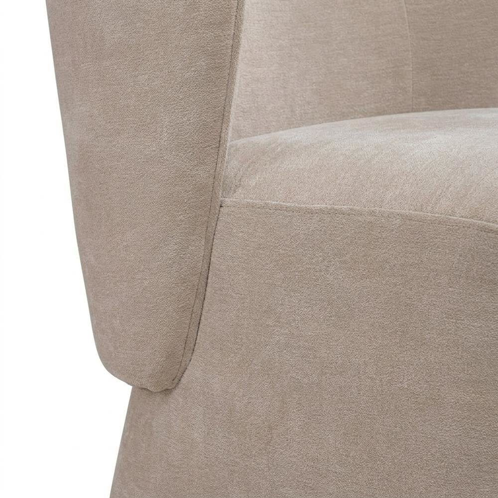 Solid Wood Upholstered Accent Dining Chair with Castors, Eclectic Style, Brown
