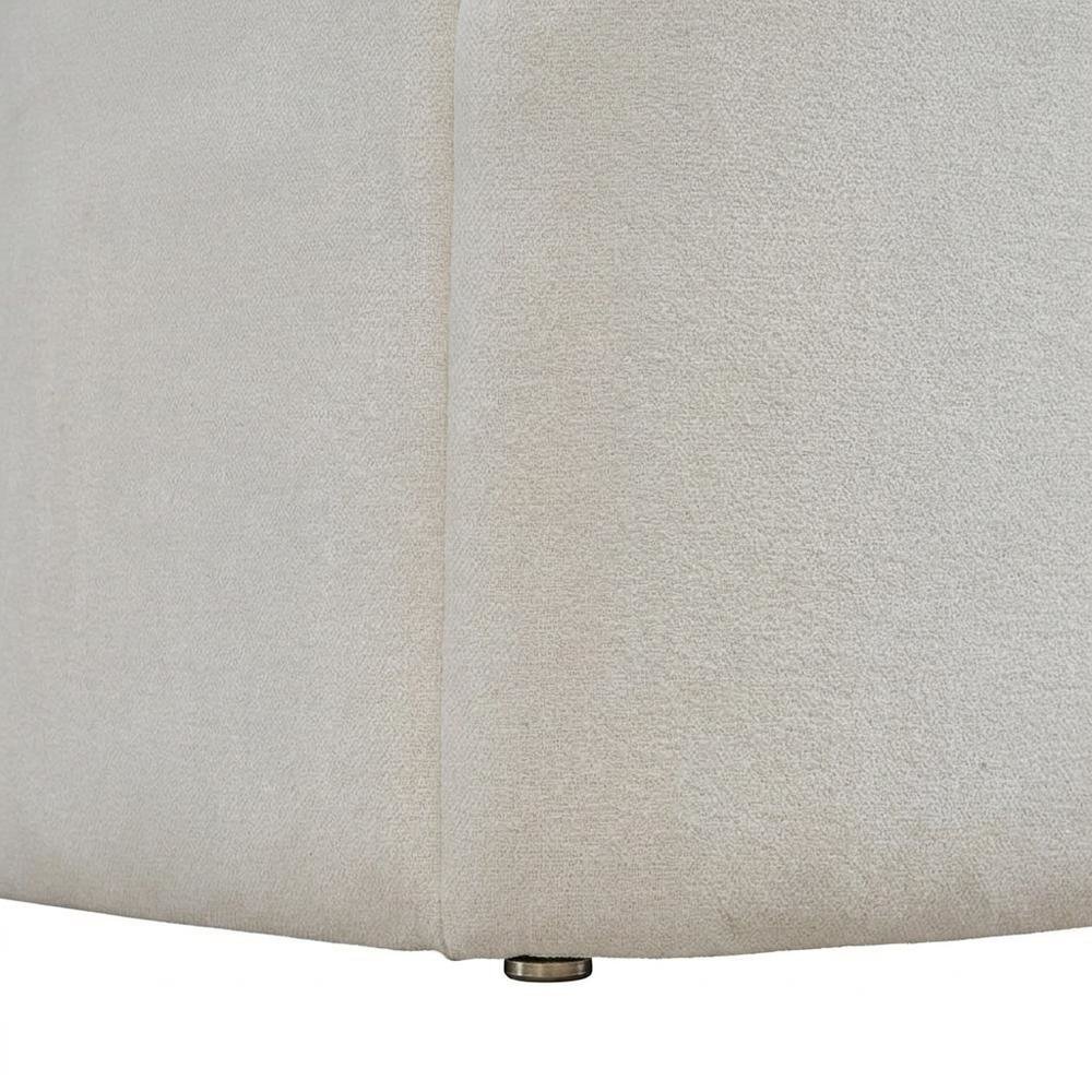 Solid Wood Upholstered Accent Dining Chair with Castors, Eclectic Style, White