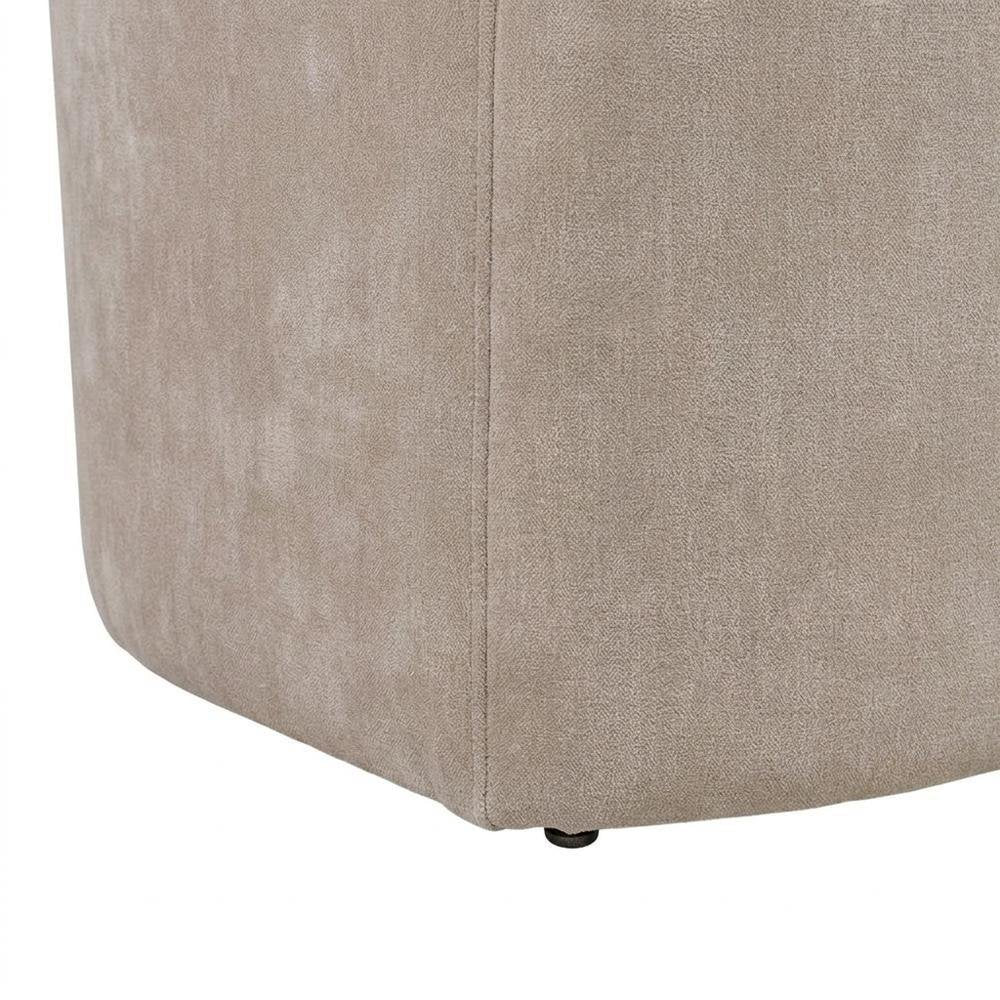 Solid Wood Upholstered Accent Dining Chair with Castors, Eclectic Style, Brown