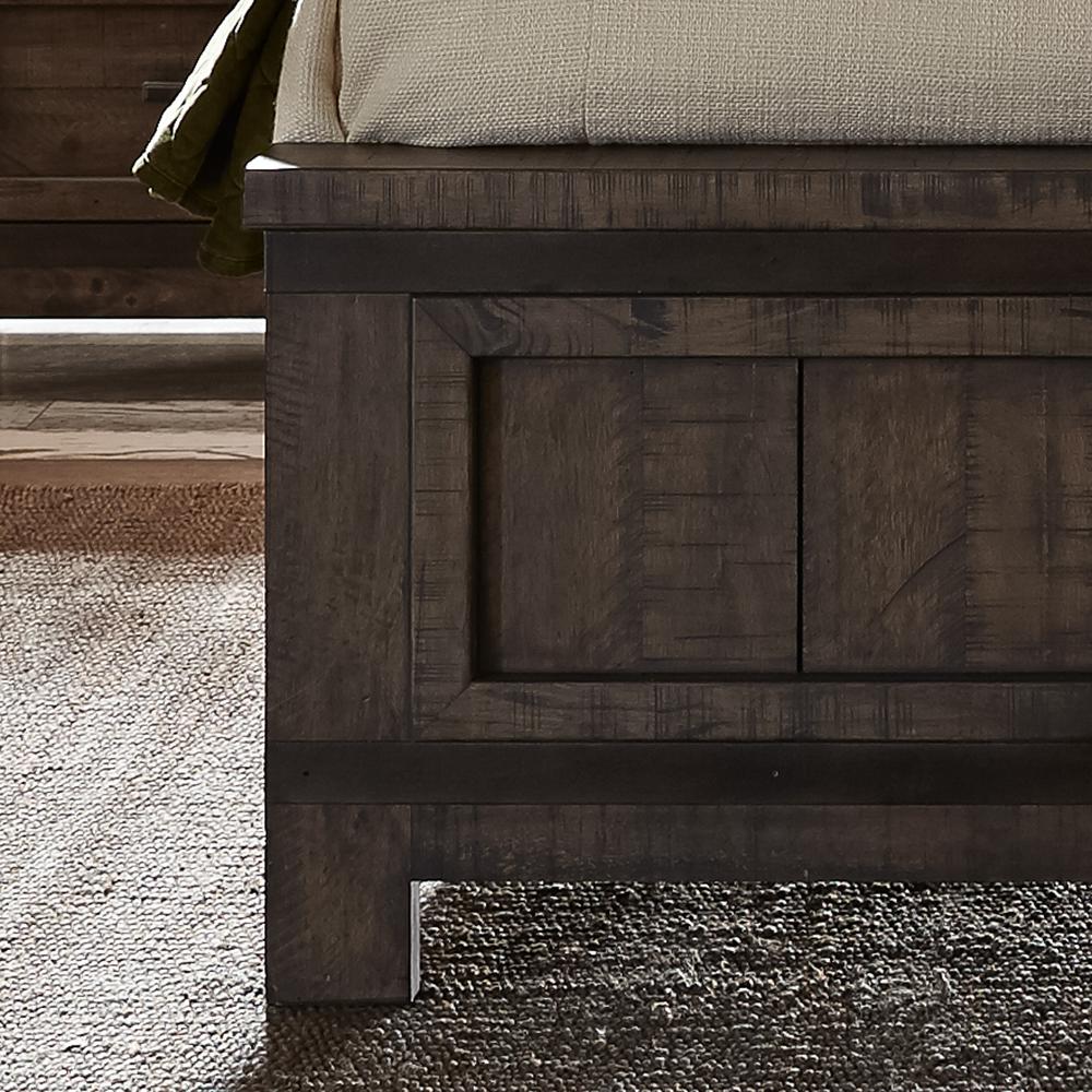 Thornwood Hills Queen Panel Bed in Rock Beaten Brown w/ Saw Cuts