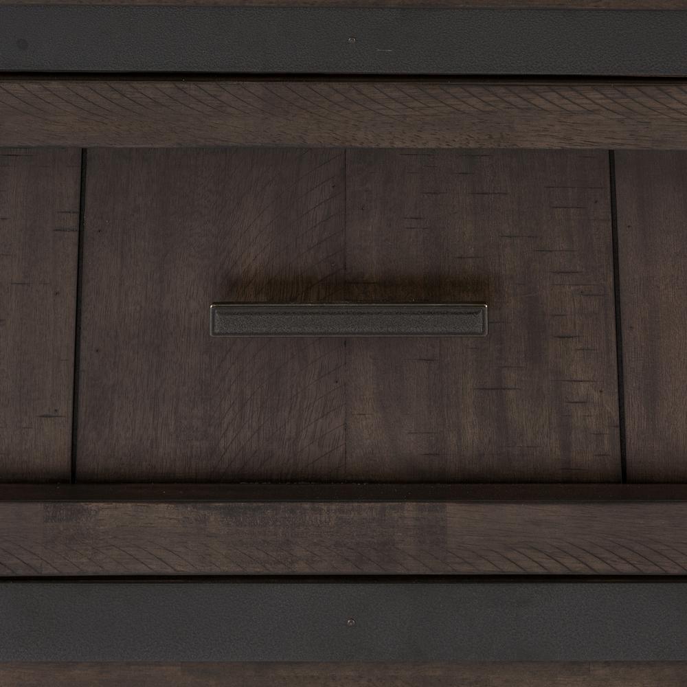 Thornwood Hills Full Bookcase Bed in Rock Beaten Brown w/ Saw Cuts