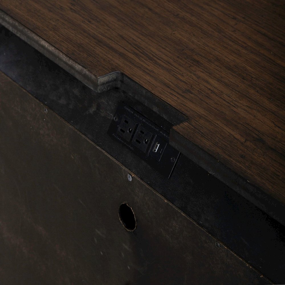Providence Park Bedroom Nightstand with AC USB Charging Station - Chateau Brown