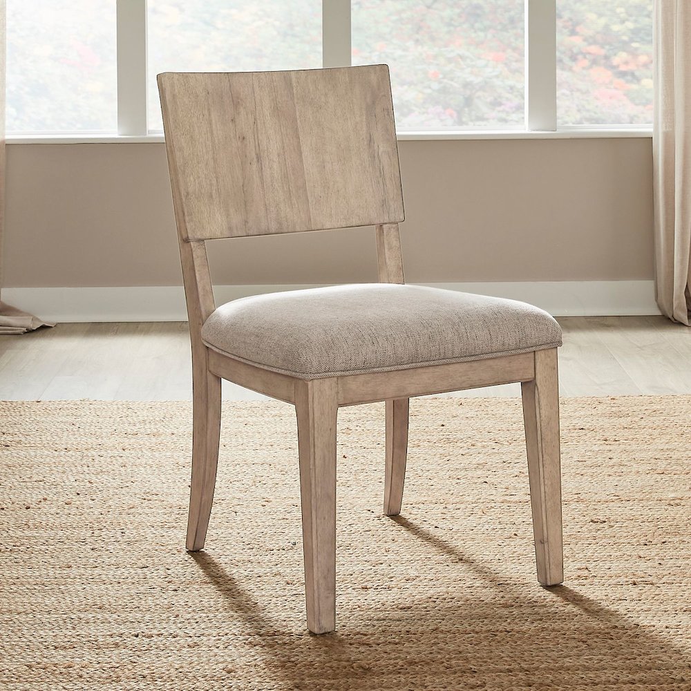 Proximity Place Panel Back Side Chair with Upholstered Seat - Barley Buff