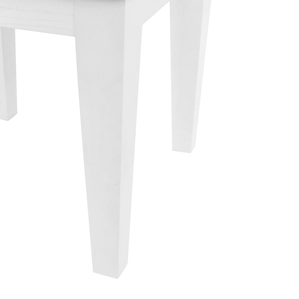 Reflections Vanity Stool - Wood Pearl White & Rhinestone