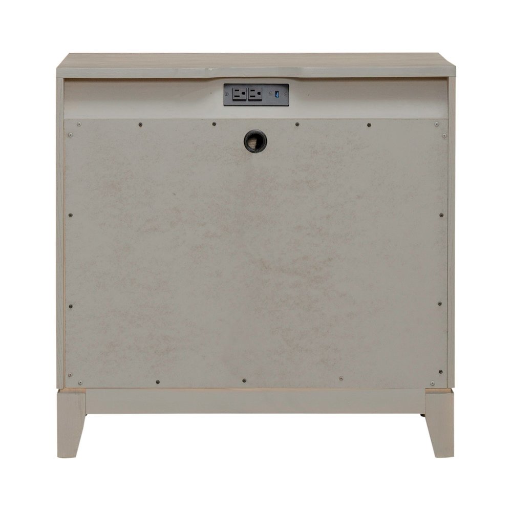 Brentwood 3 Drawer Bedroom Nightstand with AC USB Charging Station - Sandstone