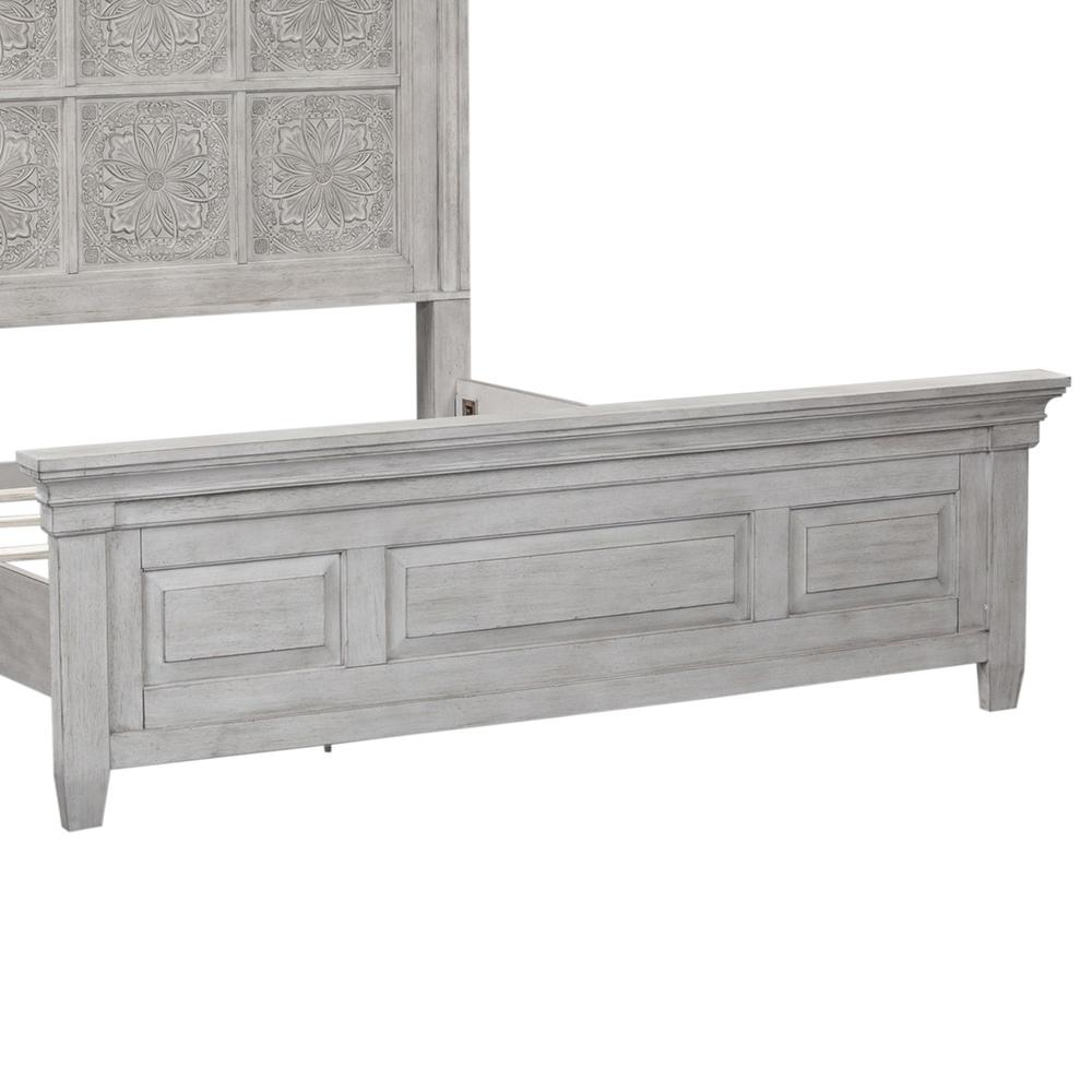 Heartland King California Panel Bed in Antique White w/ Tobacco Top