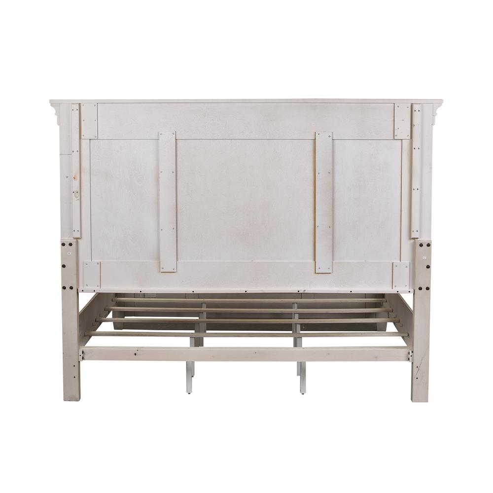 Heartland King Panel Bed in Antique White w/ Tobacco Top