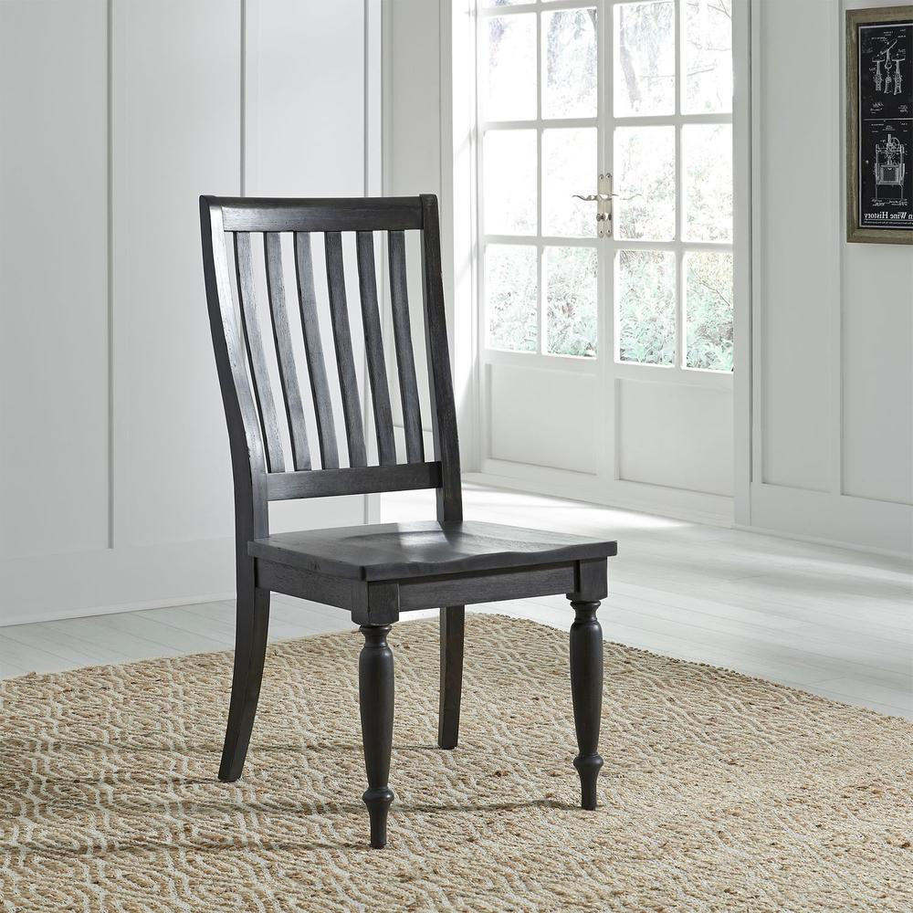 Harvest Home Slat Back Side Chair (RTA) in Chalkboard