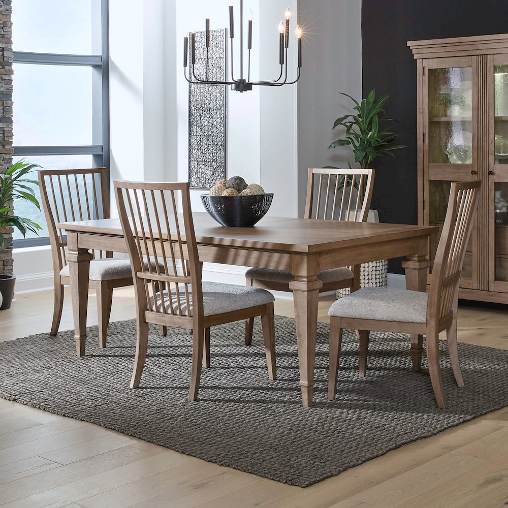 Haven Hills 5 Piece Rectangular Table Set - 4 Spindle Back Chairs, 18" Table