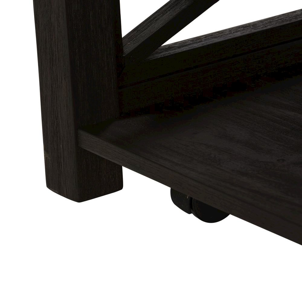 Black Living Room Table – Coffee Table for Living Room, Acacia Wood