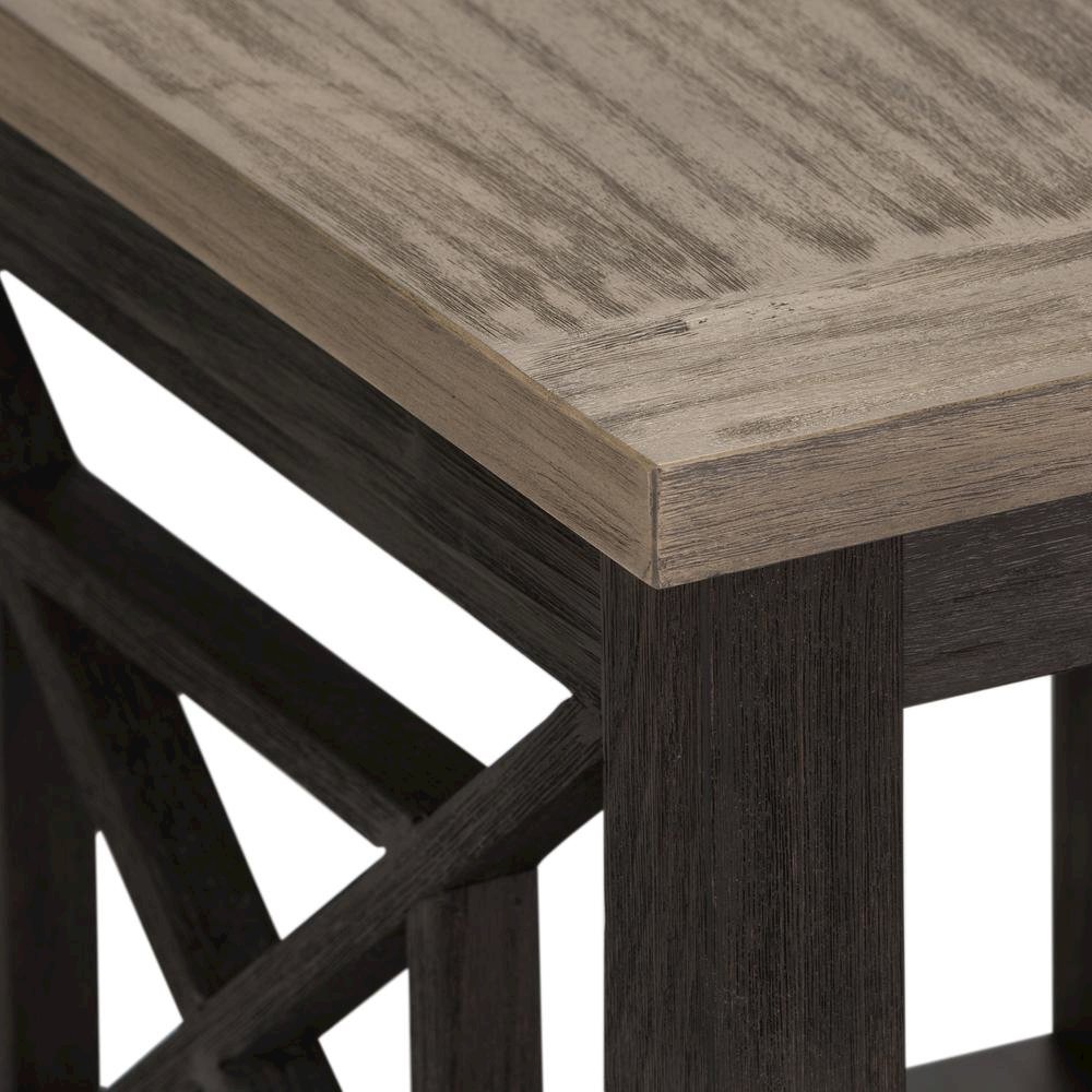 Black Square End Table – Farmhouse Side Table for Living Room Décor
