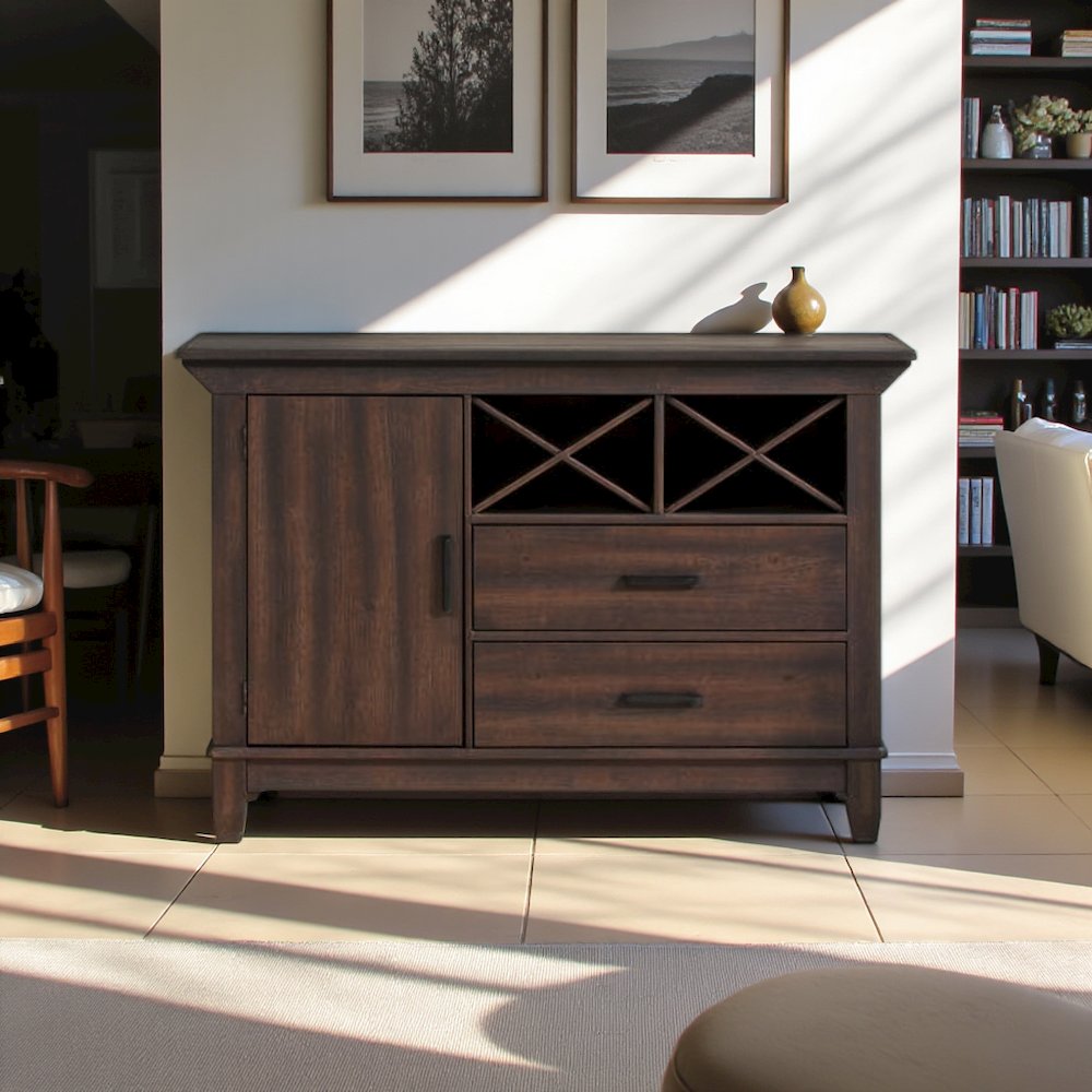 Brown Small Buffet Cabinet – Versatile Entryway or Short Floor Cabinet