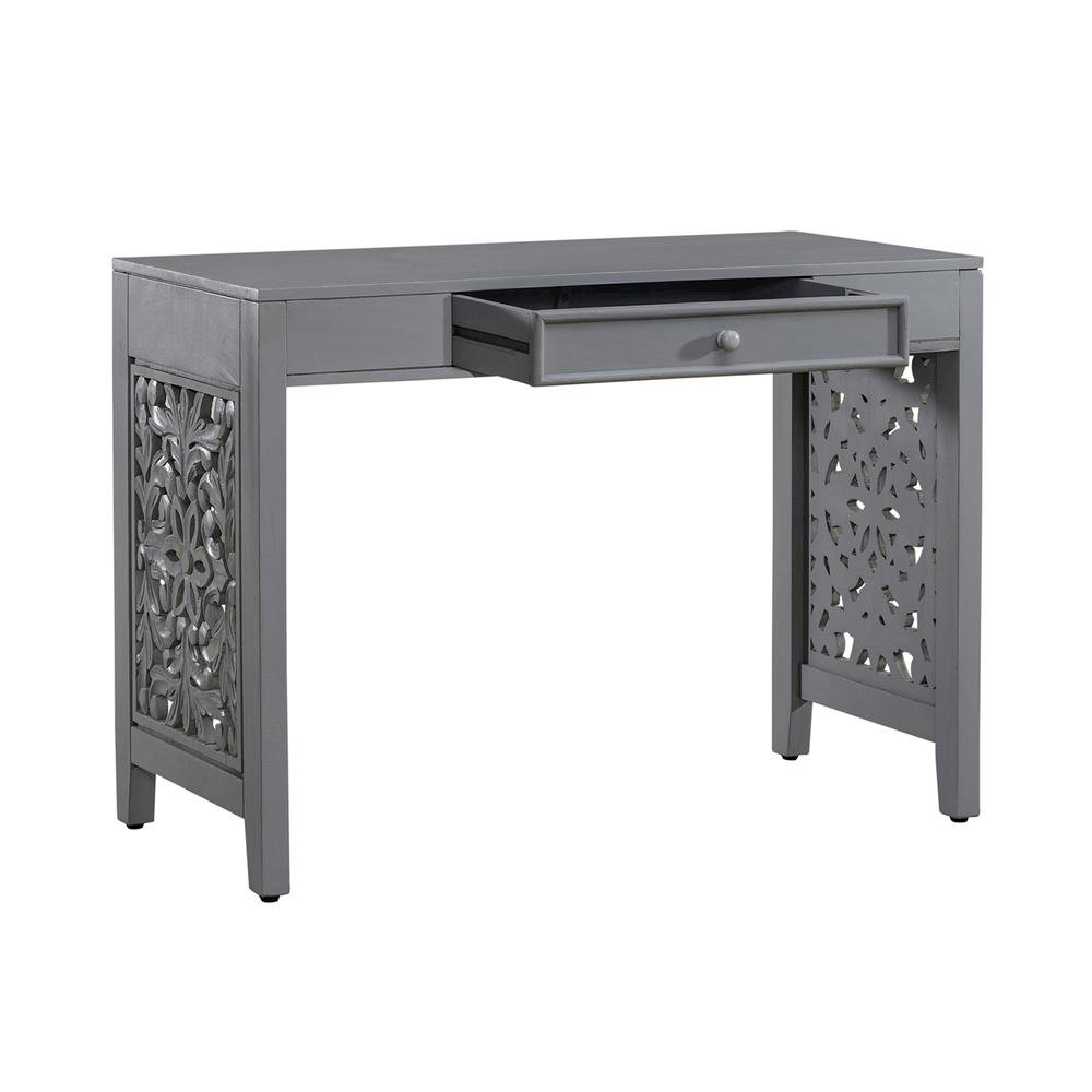 Gray Solid Wood Writing Desk – Stylish Writer’s Desk with Drawers