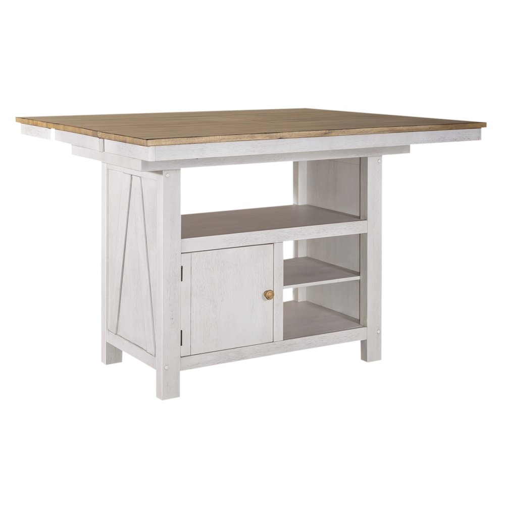 Lindsey Farm 5 Piece Gathering Table Set - Weathered White & Sandstone