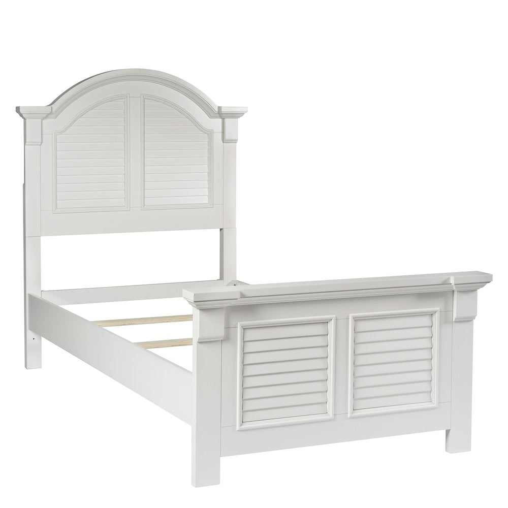 Full Panel Bed, Dresser & Mirror in Pine Solids with Painted MDF & Wood Products