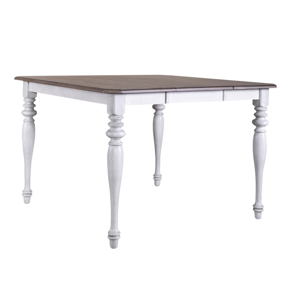 Ocean Isle 5 Piece Gathering Table Set - Antique White w/ Weathered Pine