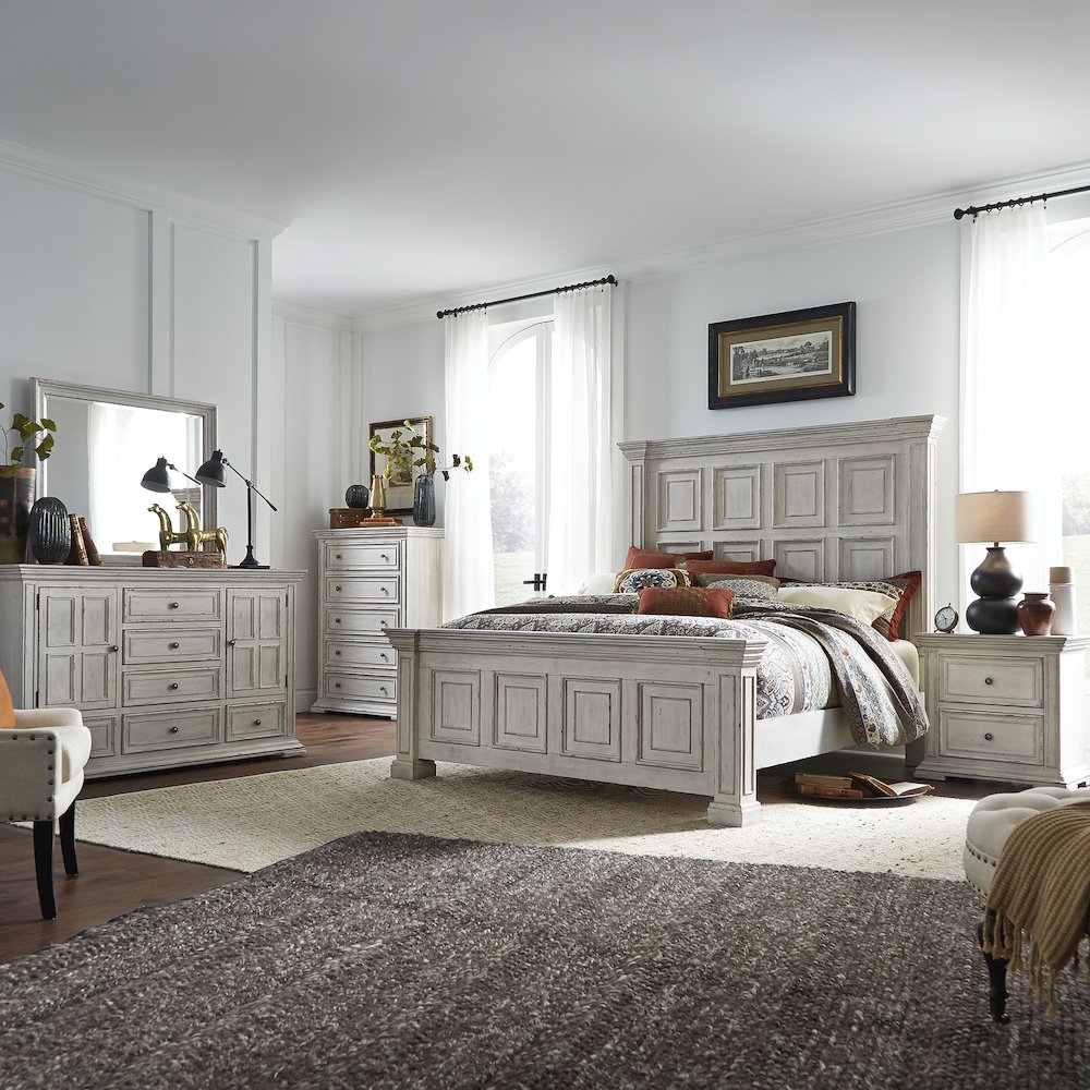 Big Valley Queen Panel Bed, Dresser & Mirror, Chest, Night Stand