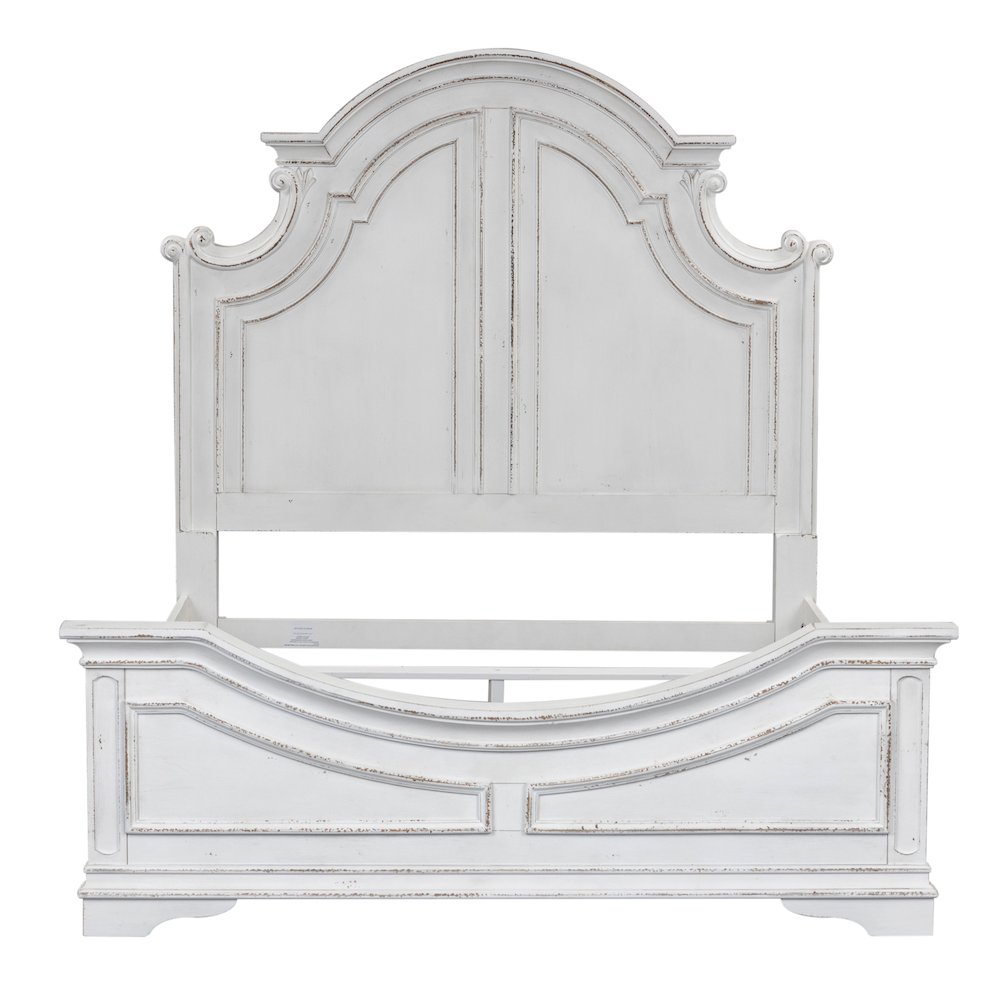Magnolia Manor California King Panel Bed, Dresser & Mirror, Chest - White