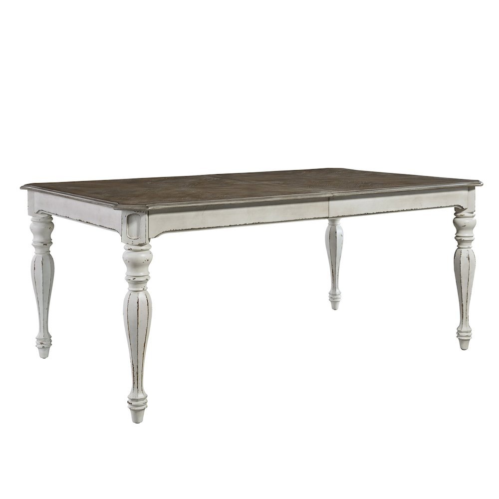5 Piece Rectangular Table Set in Rubberwood Solids w/ White Oak & Birch Veneers