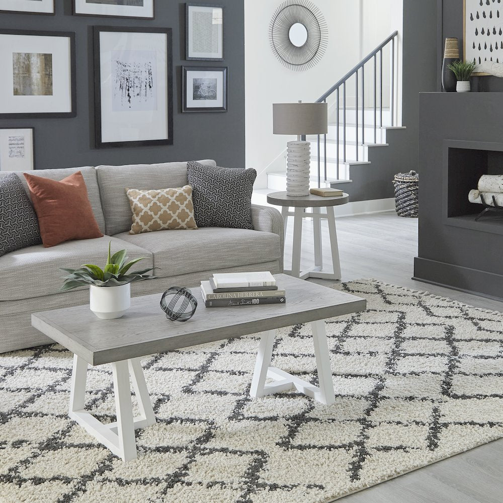 Palmetto Heights 3 Piece Set (1-Cocktail 2-End Tables)