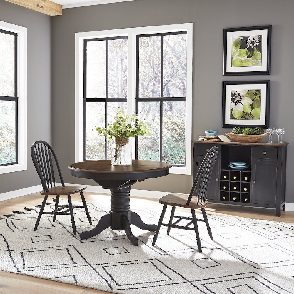 Carolina Crossing 3 Piece Pedestal Table Set in Rubberwood Solids