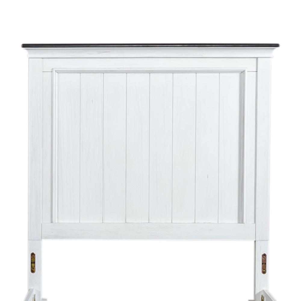 Allyson Park Twin Panel Headboard in Wirebrushed White w/ Charcoal Top