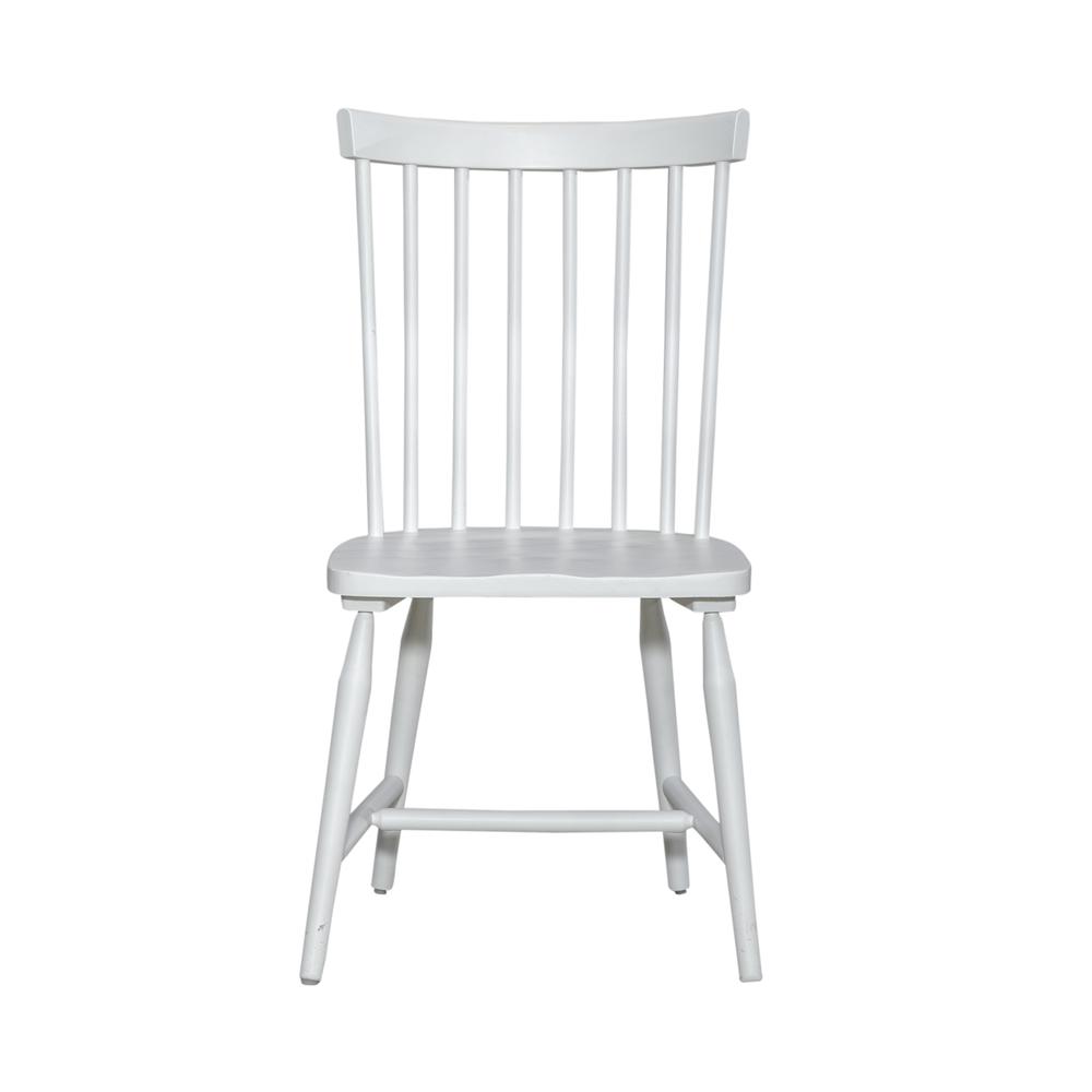Spindle Back Side Chair In White Color