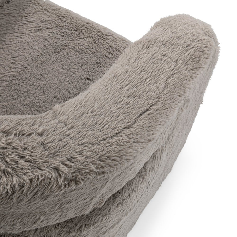 Teddy Plush Fabric Cushioned Accent Chair