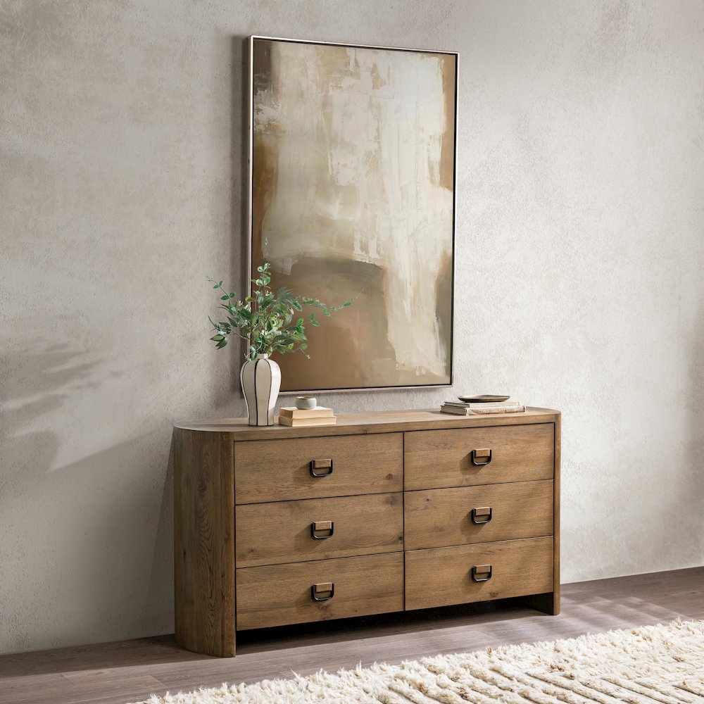Kyrie 6-Drawer Oak Veneer Dresser