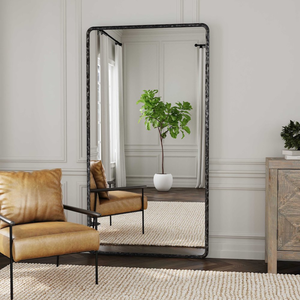 Howell 78" Floor Mirror Hammered Metal