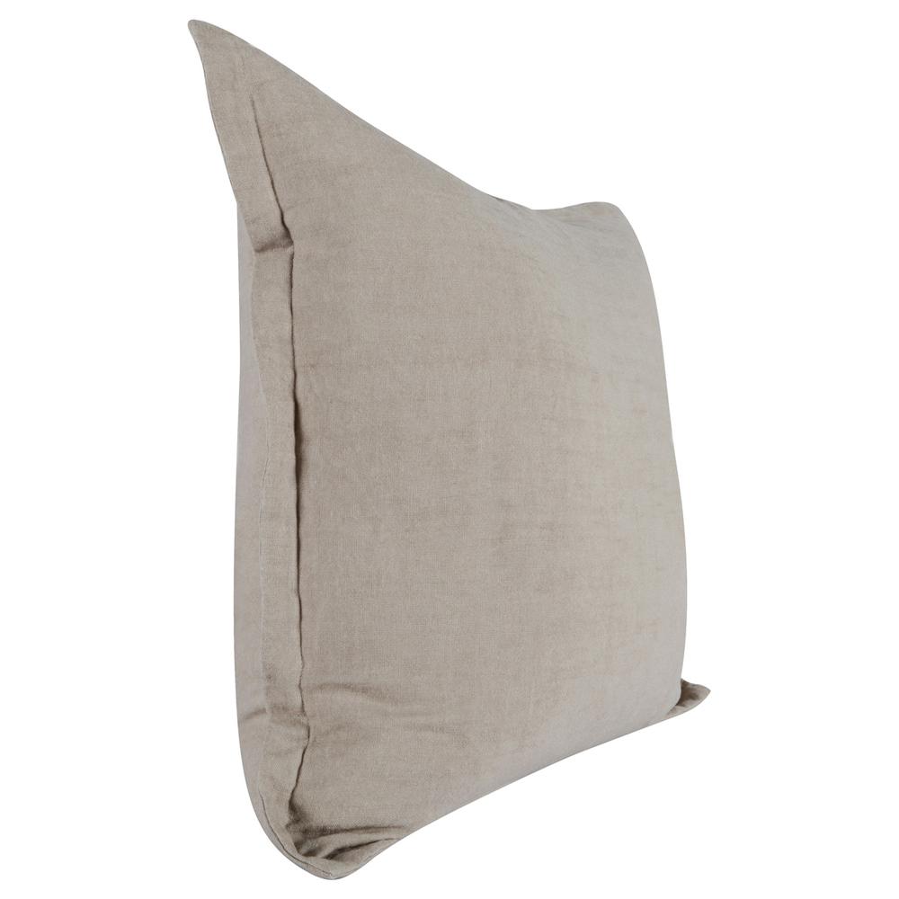 Amy 100% Linen 22" Square Throw Pillow in Natural Beige by Kosas Home