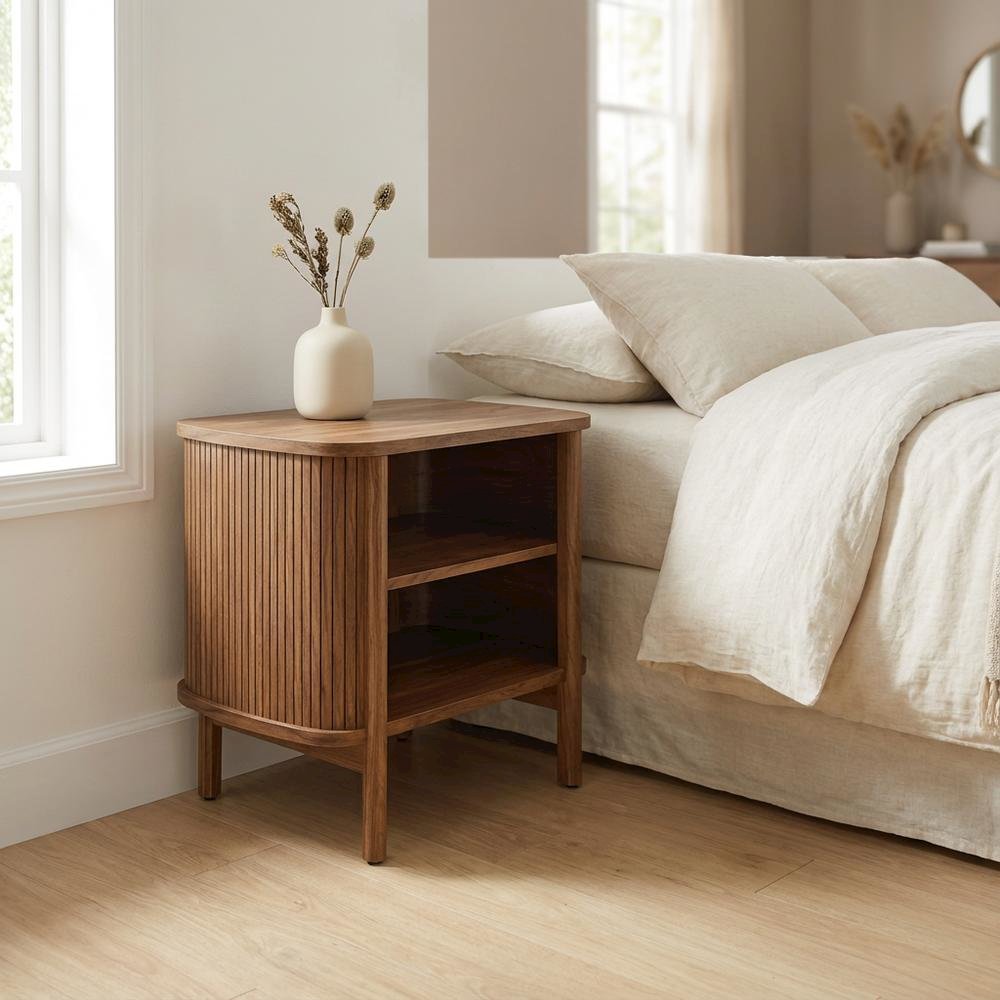 Open Nightstand in Modern Design with Sleek Profile and Sturdy Construction