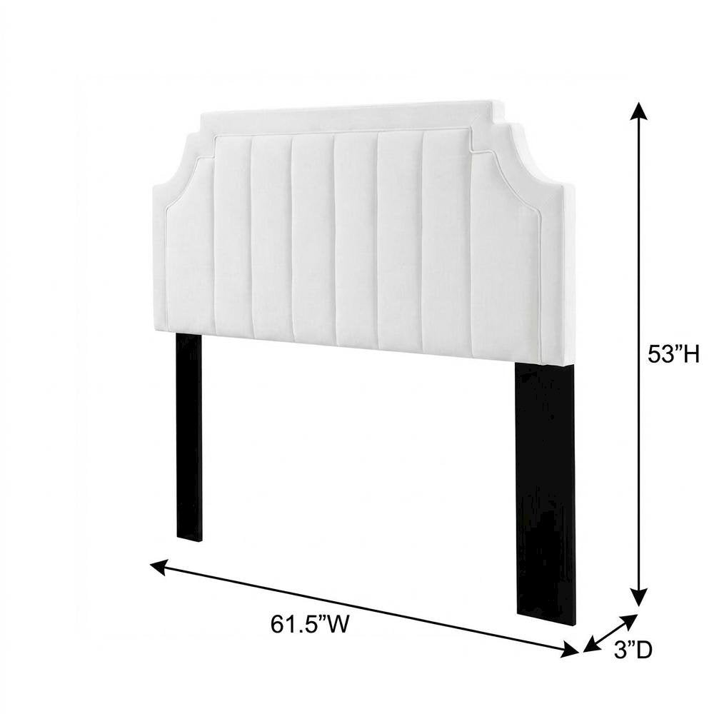 Channel Tufted Velvet Full/Queen Headboard, Performance Fabric, Durable Frame