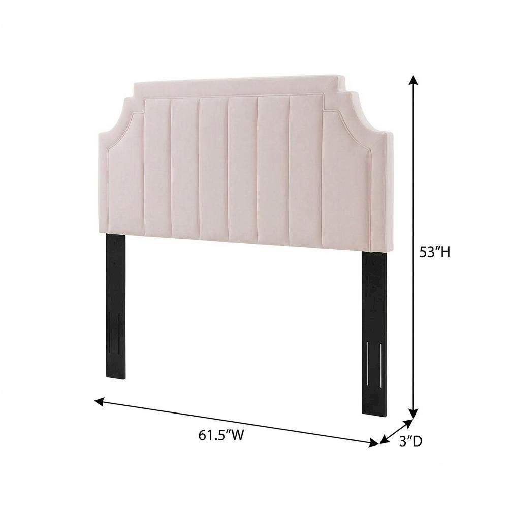 Channel Tufted Velvet Full/Queen Headboard with Performance Fabric Upholstery