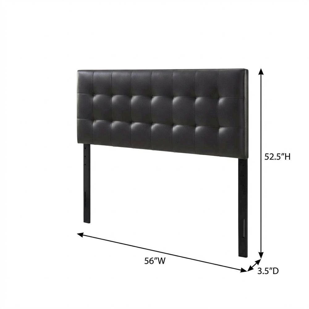 Upholstered Vinyl Full Headboard with Plush Padding and Sleek Design