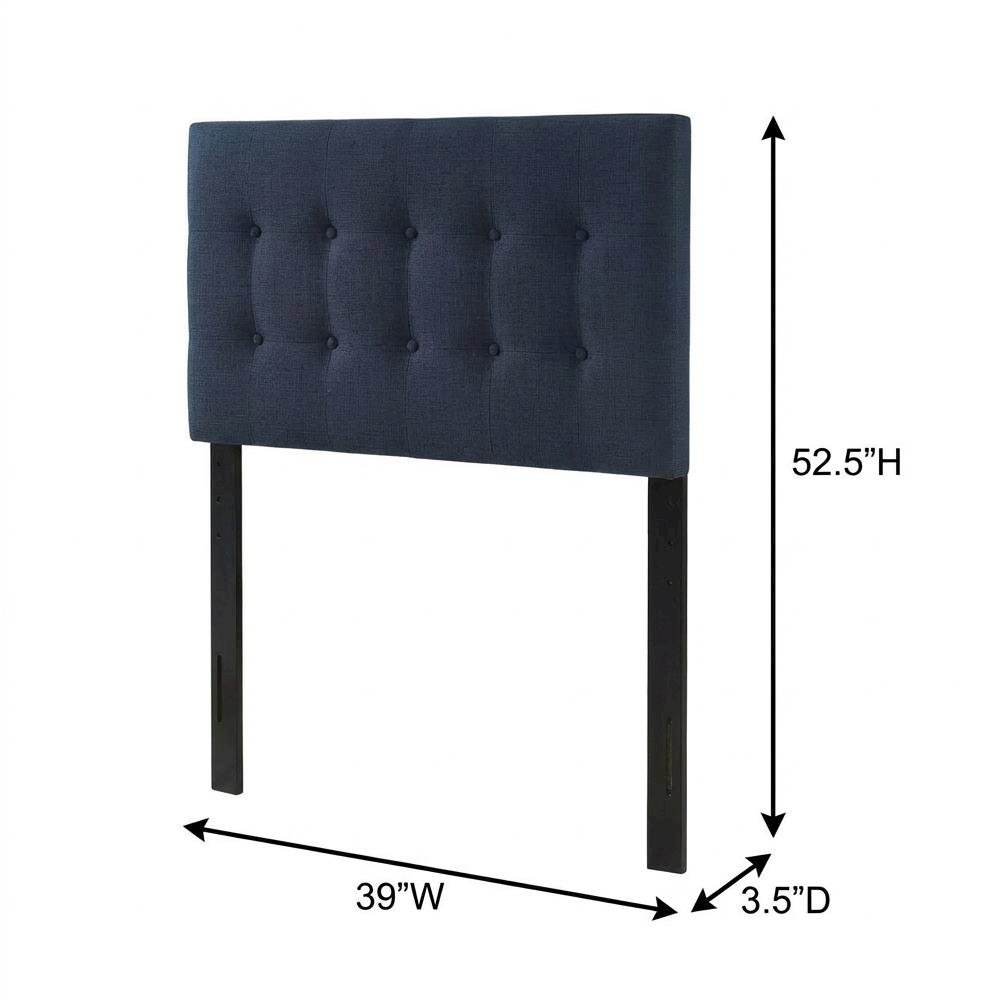Upholstered Twin Fabric Headboard with Soft Padding and Classic Design